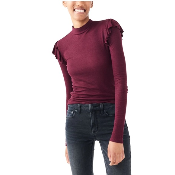 Aeropostale Womens Ruffle Basic Long sleeve, size Small - Picture 1 of 7